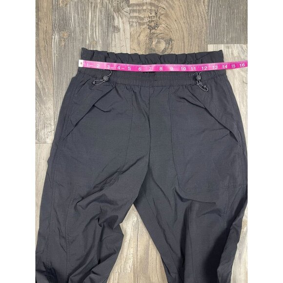 Athleta Trekkie High Rise Parachute Pants Size 4 Black Zip Ankle Elastic Waist - Picture 10 of 12